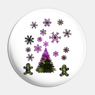 Kaleidoscope Christmas Green and Purple Pin