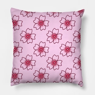 Cherry Blossom Pink Pattern Pillow