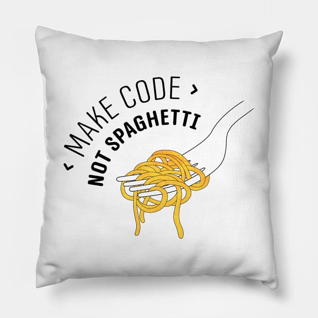 Make Code Not Spaghetti Pillow by inbis