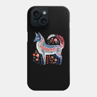 A Cute Blue Fox Scandinavian Art Style Phone Case