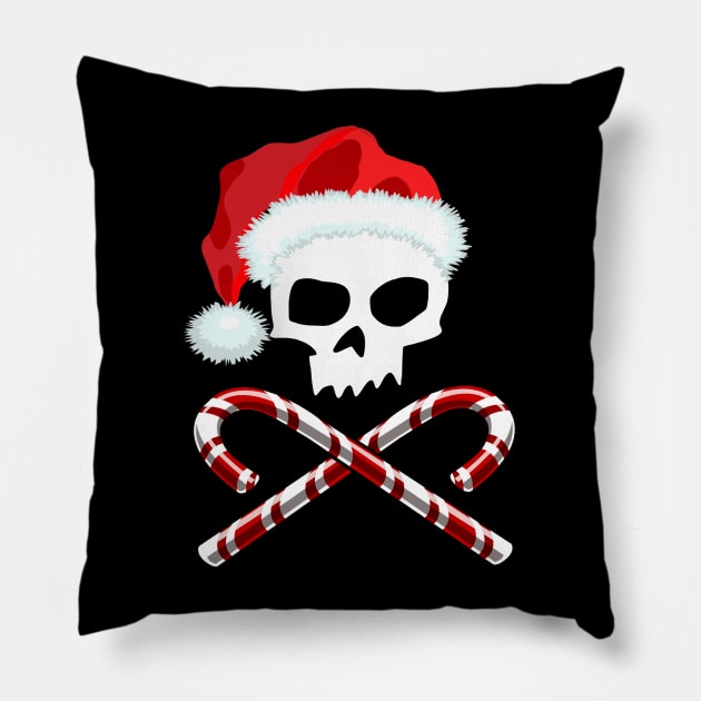 Santa Skull & Candy Canes Pillow by SoCalErich