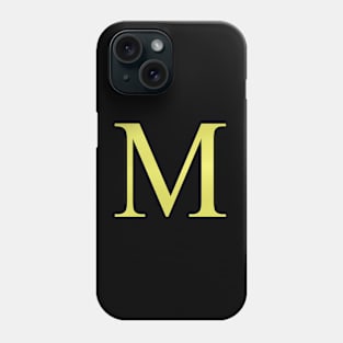 The Letter M in Shadowed Gold Phone Case