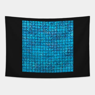 Glittery Blue Tiles Tapestry