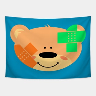 Teddy bear with Band Aid Tapestry