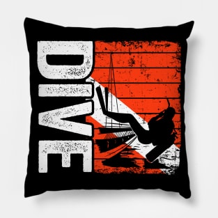 Scuba Diving Vintage Dive Scuba Diver Down Flag Pillow