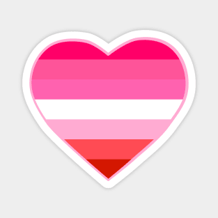 Pride Flag Heart Lipstick Lesbian Magnet