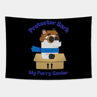 Protector Bark My Furry Savior Super Dog Tapestry