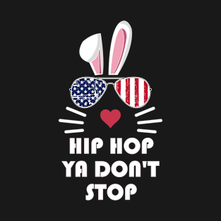 Easter Hip Hop Bunny Ears American Flag T-Shirt