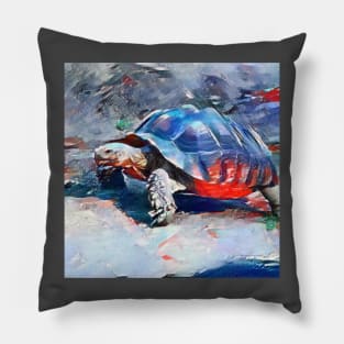 Cute turtle painting (sea turtle, ocean, sea and beach) Pillow