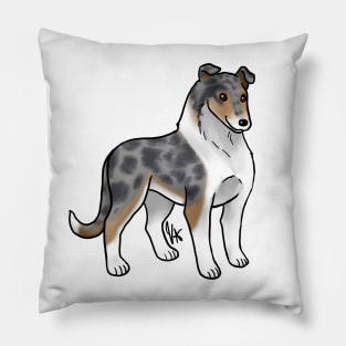 Dog - Smooth Collie - Blue Merle Pillow