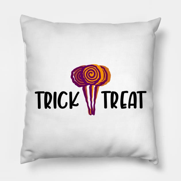 Trick or Treat Candy Giver Halloween Pillow by notami