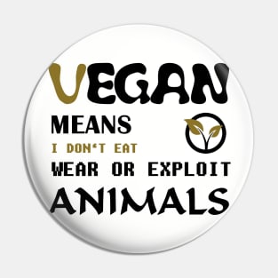 Vegan means i do not eat wear ore exploit animals Pin