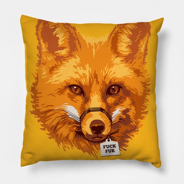 FUCK FUR Pillow by ADAMLAWLESS