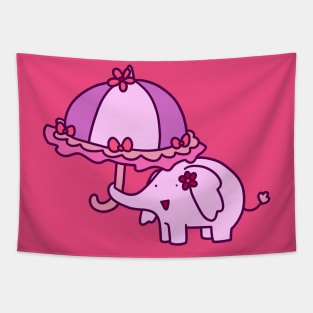 Girly Umbrella Elephant Tapestry