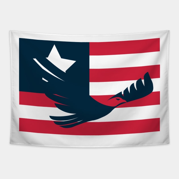 American Eagle with Minimal Flag 🦅 Tapestry by parazitgoodz