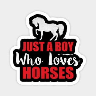 Just a Boy Who Loves Horses Novelty Equestrian Magnet