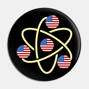 American Flag Atom Chemistry teacher Pin