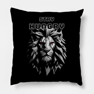 Stay hungry - geometric lion gym motivation Pillow