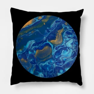 Blue and Yellow / Acrylic Pouring Pillow