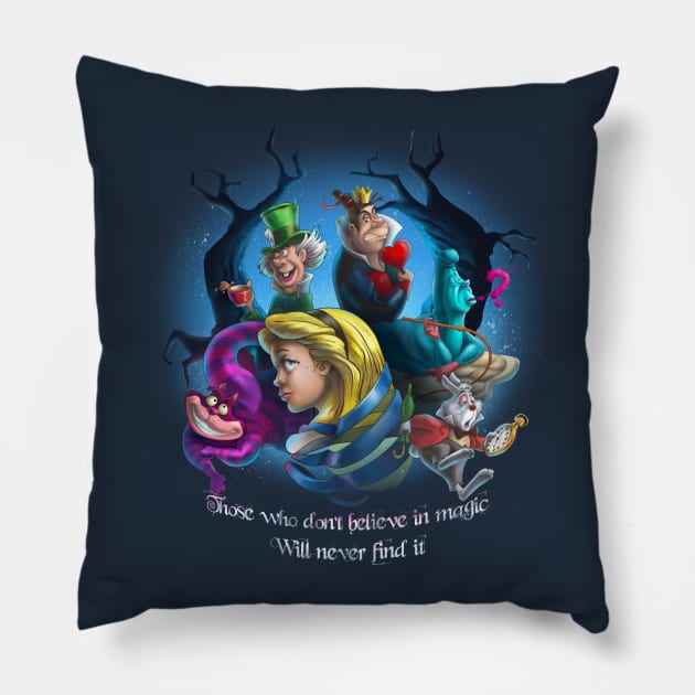 Alice's Adventures in Wonderland Pillow by Fine_Design