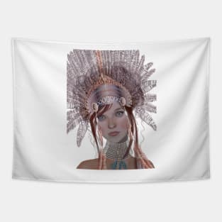 Headdress goddess mauve Tapestry