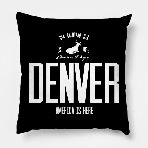 USA, America, Denver, Colorado Pillow by NEFT PROJECT