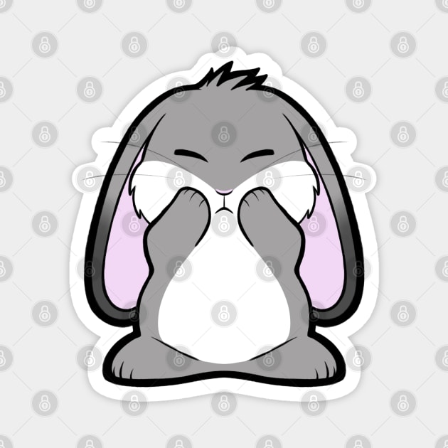 Gray Lop Bunny Magnet by Firestorm Fox