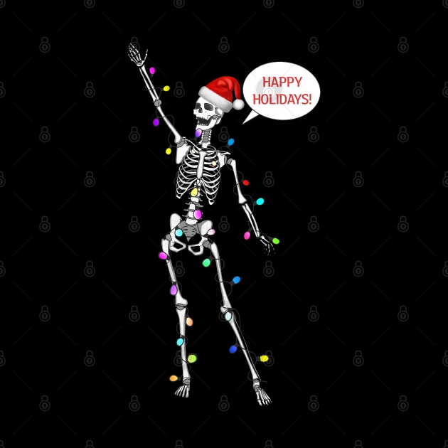 Happy holidays skeleton with garland by Meakm