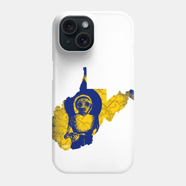 WV Monster #5 Blue and Gold Phone Case by AWSchmit