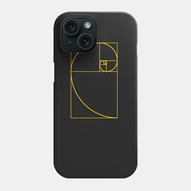 Golden Ratio Spiral Fibonacci Spiral Phone Case by vladocar