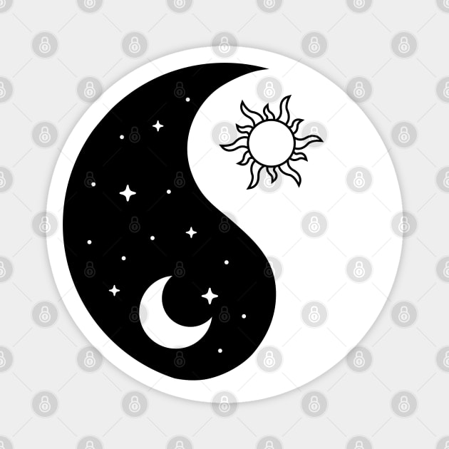 Sun and Moon Yin and Yang Magnet by themadesigns