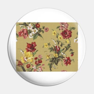 Floral Cross Stitch Texture Pin