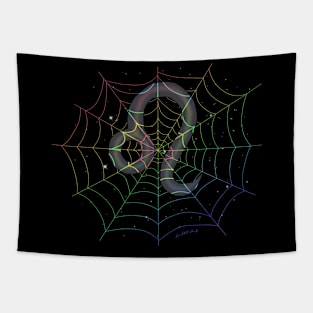 Rainbow Spiderweb Leo Tapestry