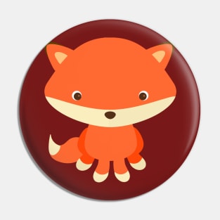 Cute Kawaii Red Fox Kids Children Art Illustration Story Book Fantasy Woodland Animal Pin