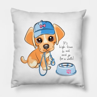 Cute little pale puppy Labrador Retriever Pillow