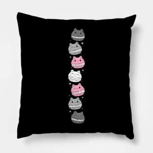 Demigirl Pride Flag Cute Cat Kawaii Macaron Pillow