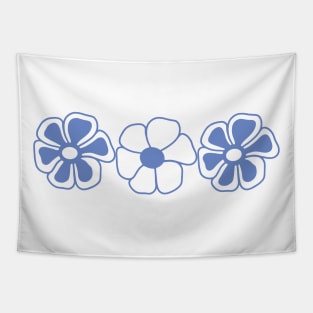 Cute Blue Flower Design Tapestry