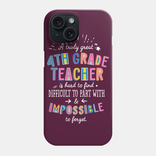 A truly Great 4th Grade Teacher Gift - Impossible to forget Phone Case by BetterManufaktur