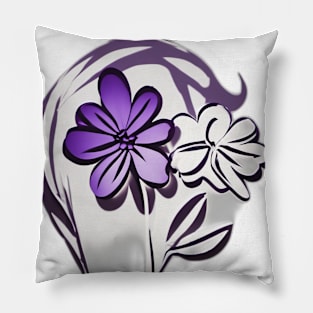 Flower Purple Shadow Silhouette Anime Style Collection No. 323 Pillow