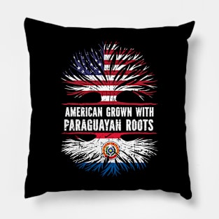 American Grown with Paraguayan Roots USA Flag Pillow