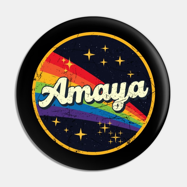 Amaya // Rainbow In Space Vintage Grunge-Style Pin by LMW Art