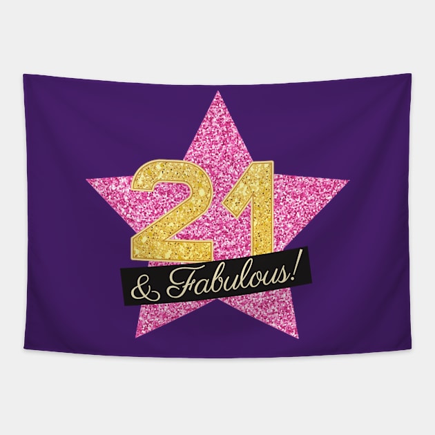 21st Birthday Gifts Women Fabulous - Pink Gold Tapestry by BetterManufaktur