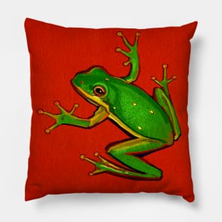 Green Tree Frog Pillow