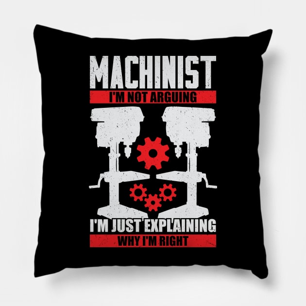 Funny Machinist Machine Operator Gift Pillow by Dolde08