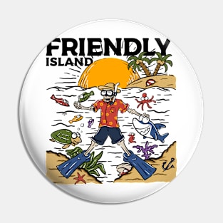 Friendly Island (color) Pin