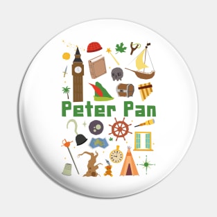 Peter Pan paper cut illustrtion Pin