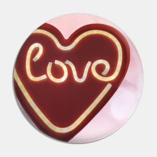 Heart and Love Neon Light Pin