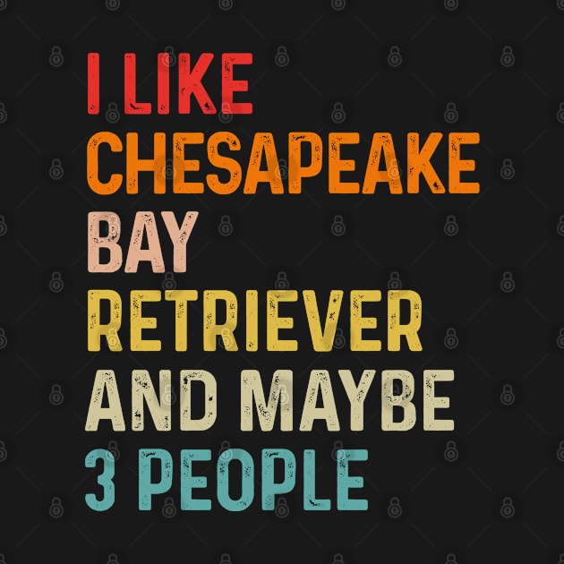 I Like Chesapeake Bay Retriever And Maybe 3 People Retro Vintage by HeroGifts