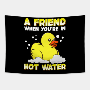 A Friend When You're In Hot Water Cute Baby Duck Tapestry