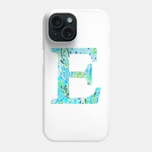 The Letter E Aqua Multicolor Design Phone Case